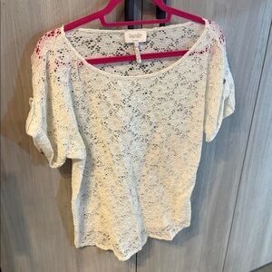 Laundry By Shelli Segal Cream Lace Blouse